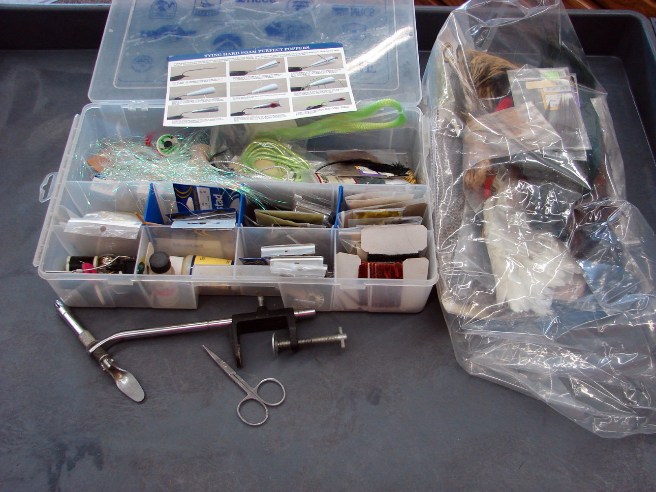 Vintage Fly Fishing Fly Tying Kit Case Feathers Fur Lifetime Supply