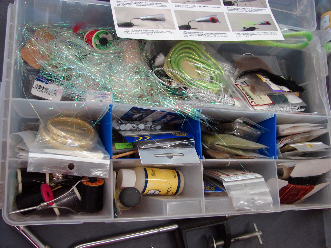 Vintage Fly Fishing Fly Tying Kit Case Feathers Fur Lifetime Supply - Image 3