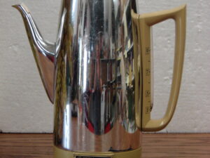 Vintage GE Immersible Chrome and Mustard Yellow 9 Cup Stainless Steel Percolator A5 P15 Tested