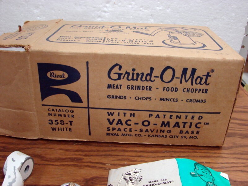 Vintage Rival Grind-O-Mat #358 Meat Grinder Food Chopper Original