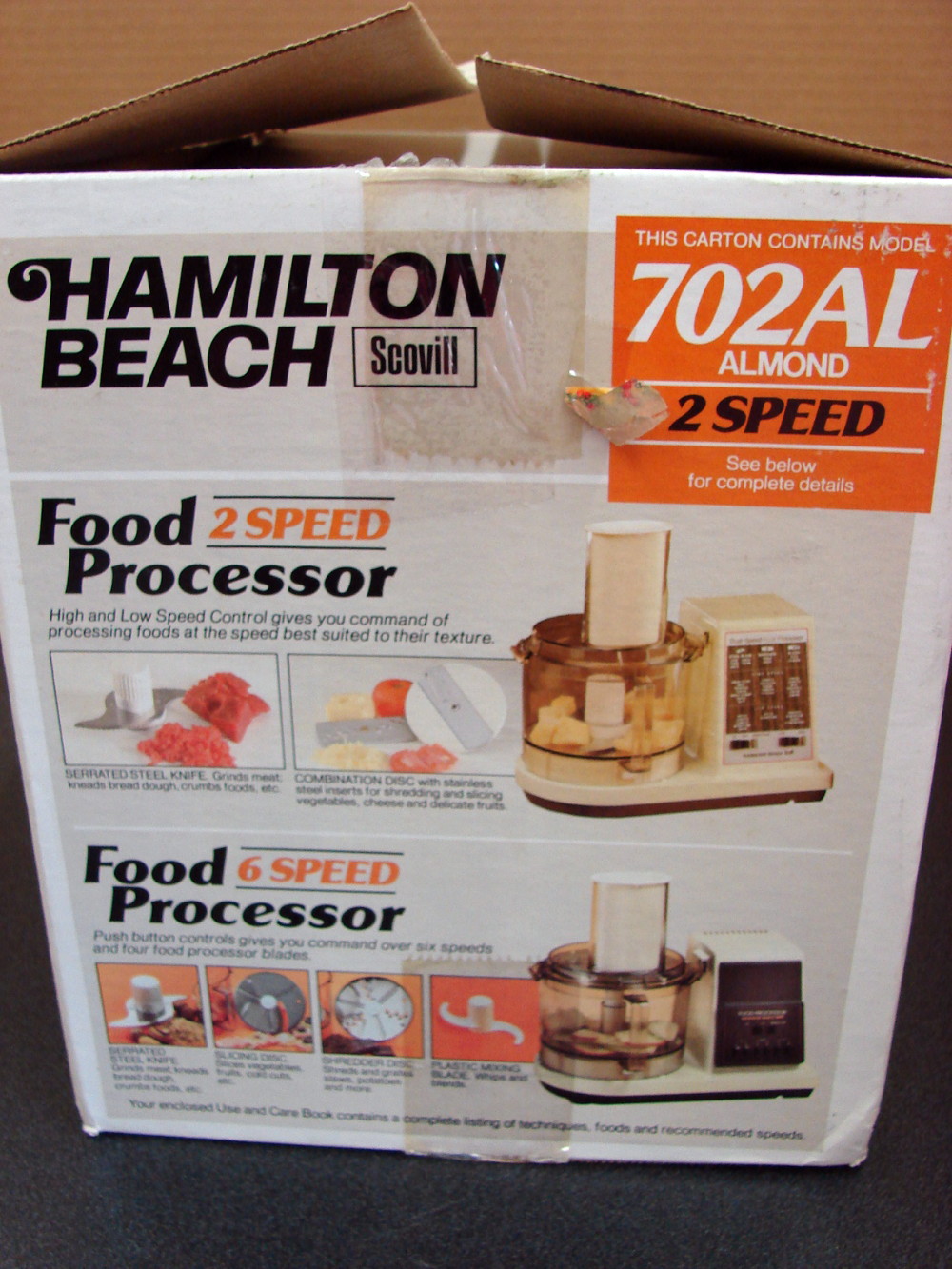 Like New Hamilton Beach Electric Food Processor #702 2 Speed Almond Original Box - Image 3