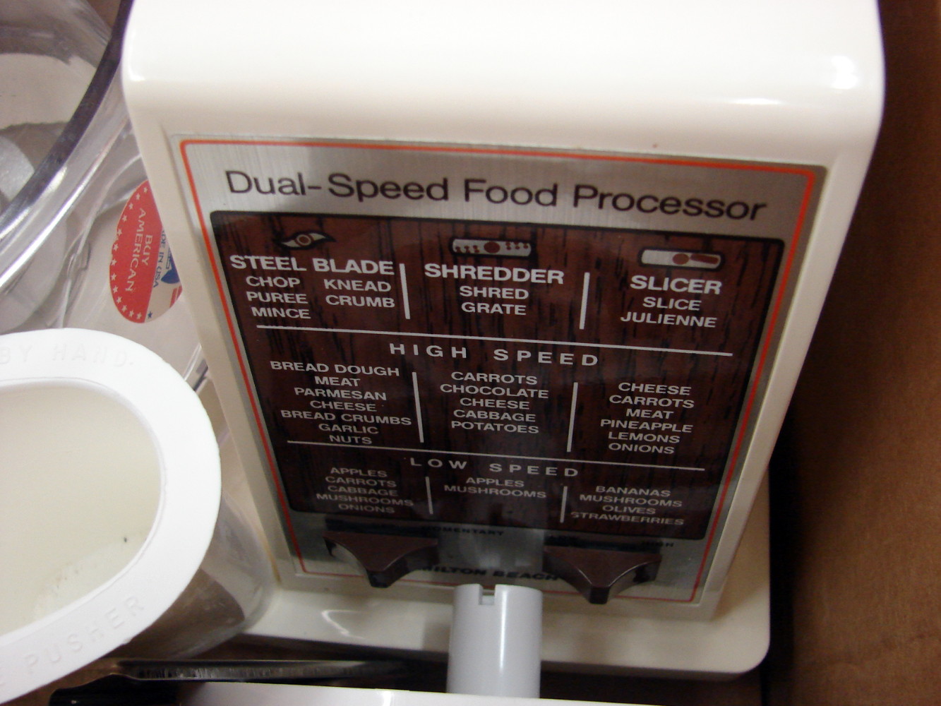 Like New Hamilton Beach Electric Food Processor #702 2 Speed Almond Original Box - Image 4