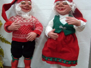 Set/2 Large Vintage Arne Hasle Nisse Norwegian Sweater Gnome Elves Pair 19"