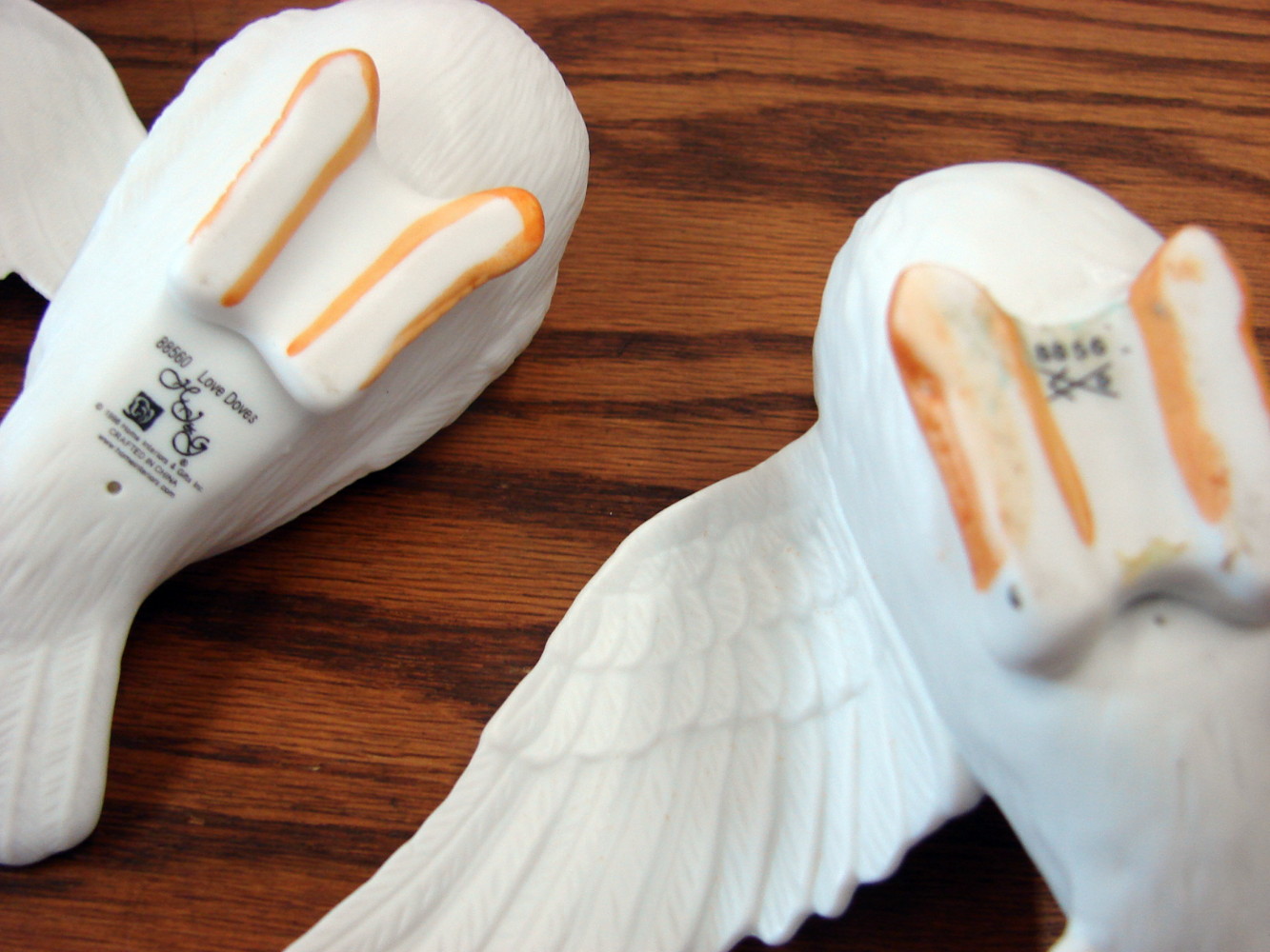 Vintage Set/3 HomCo Home Interiors Porcelain Small White Love Doves Figurines - Image 3