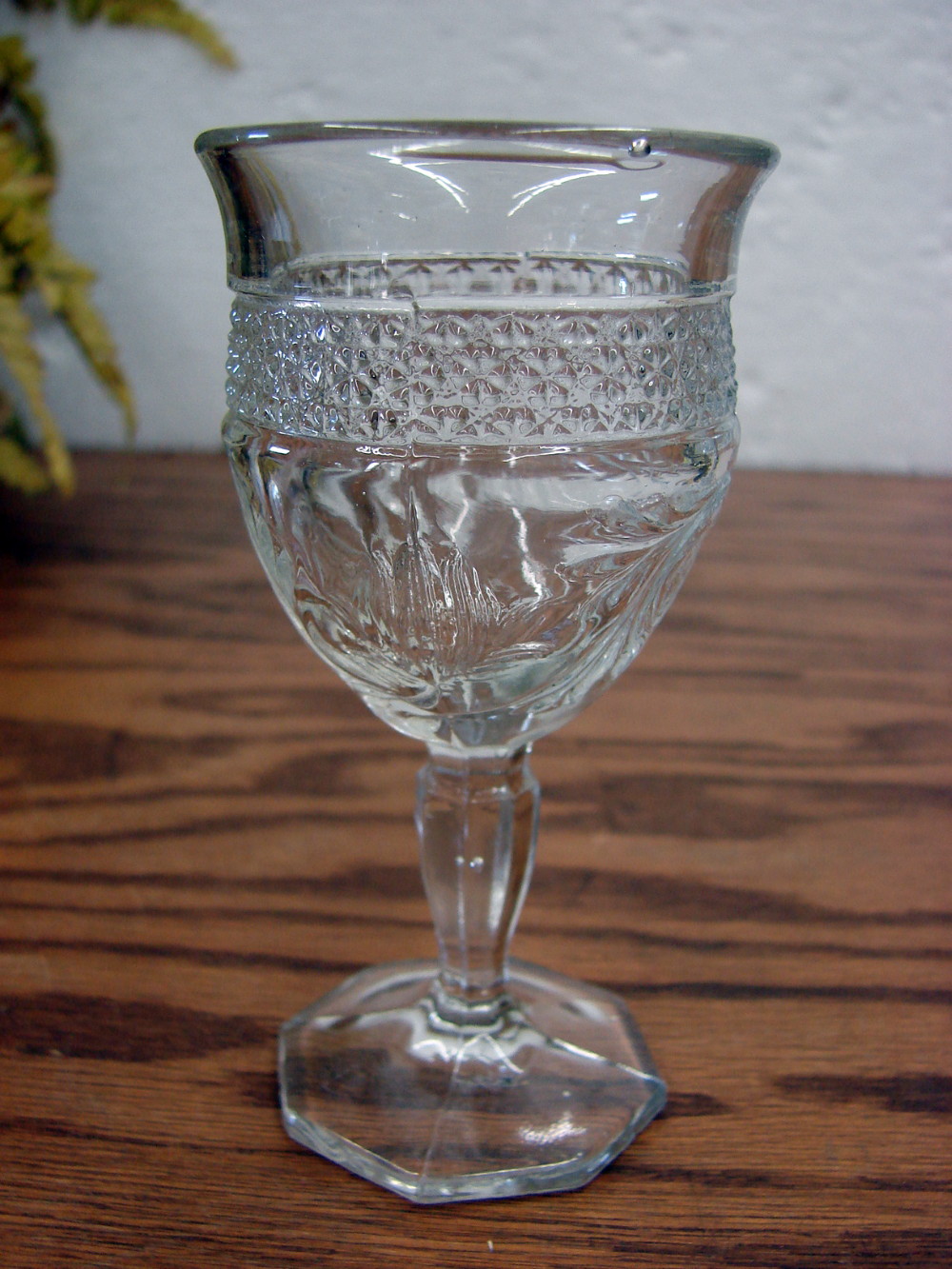 Vintage Indiana Glass Rose Point Band Cordial Glass 4 3/8"
