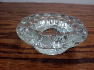 Single Vintage Indonesia Pasari Darby Glass Crystal Taper Candle Holder
