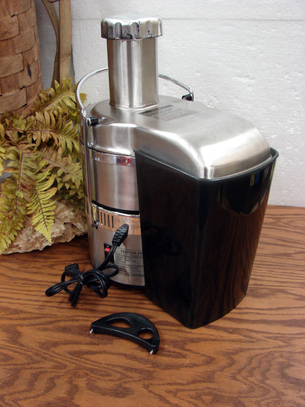 Complete Tristar Jack LaLanne's Power Juicer Pro Centrifuge Model E-1189 Tested Black Chrome - Image 2
