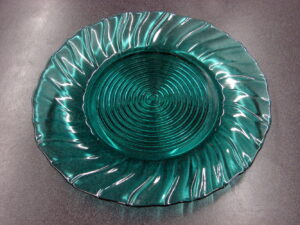 Vintage Jeanette Glass Ultramarine Teal Swirl Luncheon Plate 9"