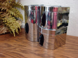 Vintage 1950's Kromex Art Deco Chrome Canister Flour Retro Kitchen