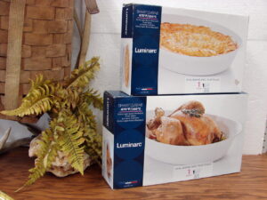 Brand New Set/2 Luminarc Glass Oval Smart Cuisine Baking Dish Oven Microwave Fridge White