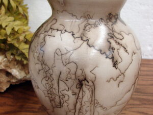 Navajo Indian Horsehair Pottery Vase Bulbous by M Bennett Native American Indian