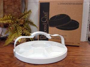 Like New Pampered Chef #2780 Base w/ Dividers and Handle in Box for Chillzanne Platter