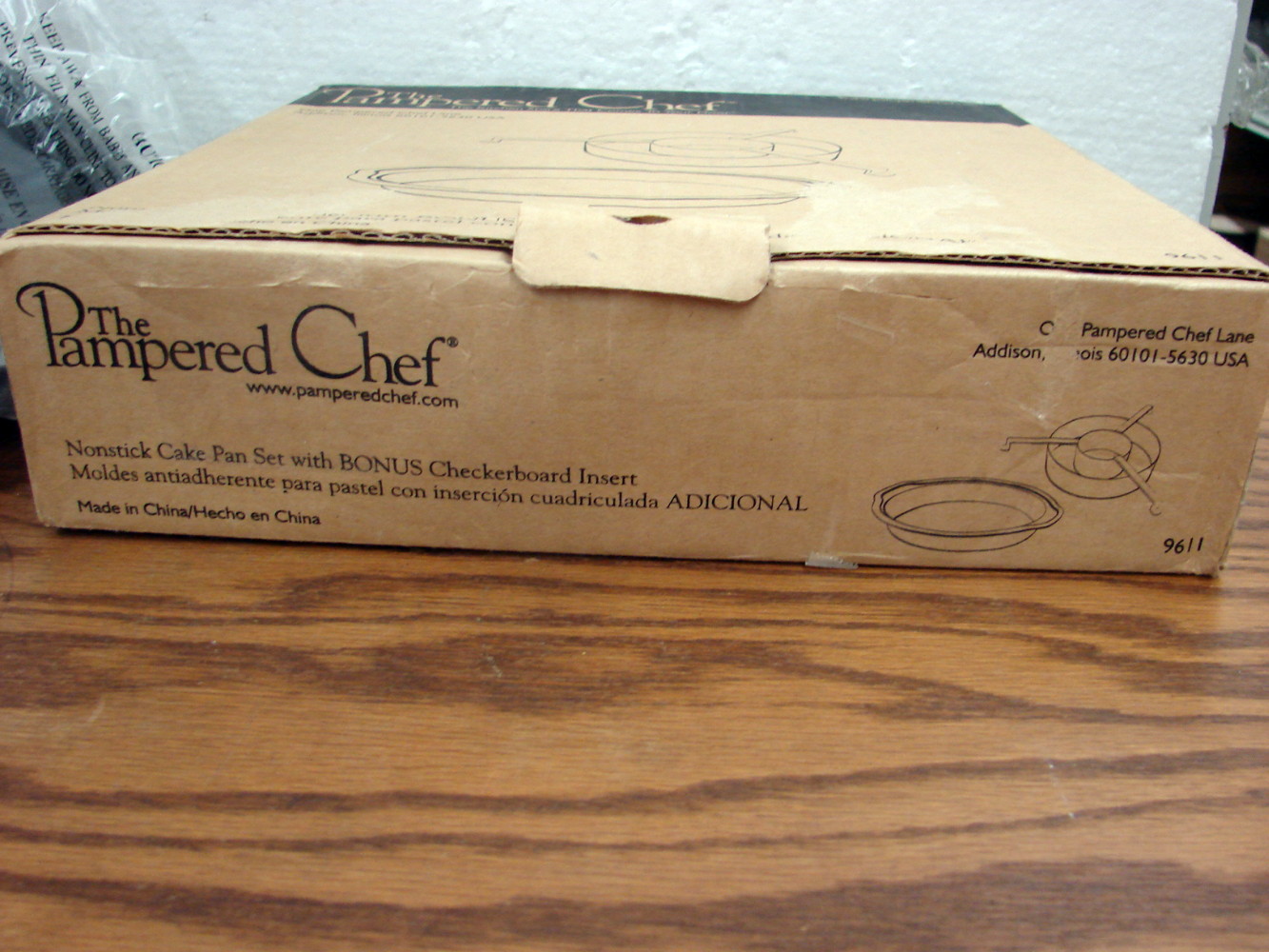 Brand New #9611 Pampered Chef Set/3 Round 9" Inside Cake Pans w/ Checkerboard Insert - Image 2