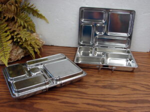 Set/2 PlanetBox Rover Bento Lunch Box Silver Stainless Steel 5 Compartment
