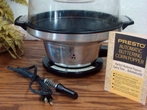 Vintage Retro Aluminum UFO Space Ship Presto Popcorn Popper Auto Buttering #PE10A Tested
