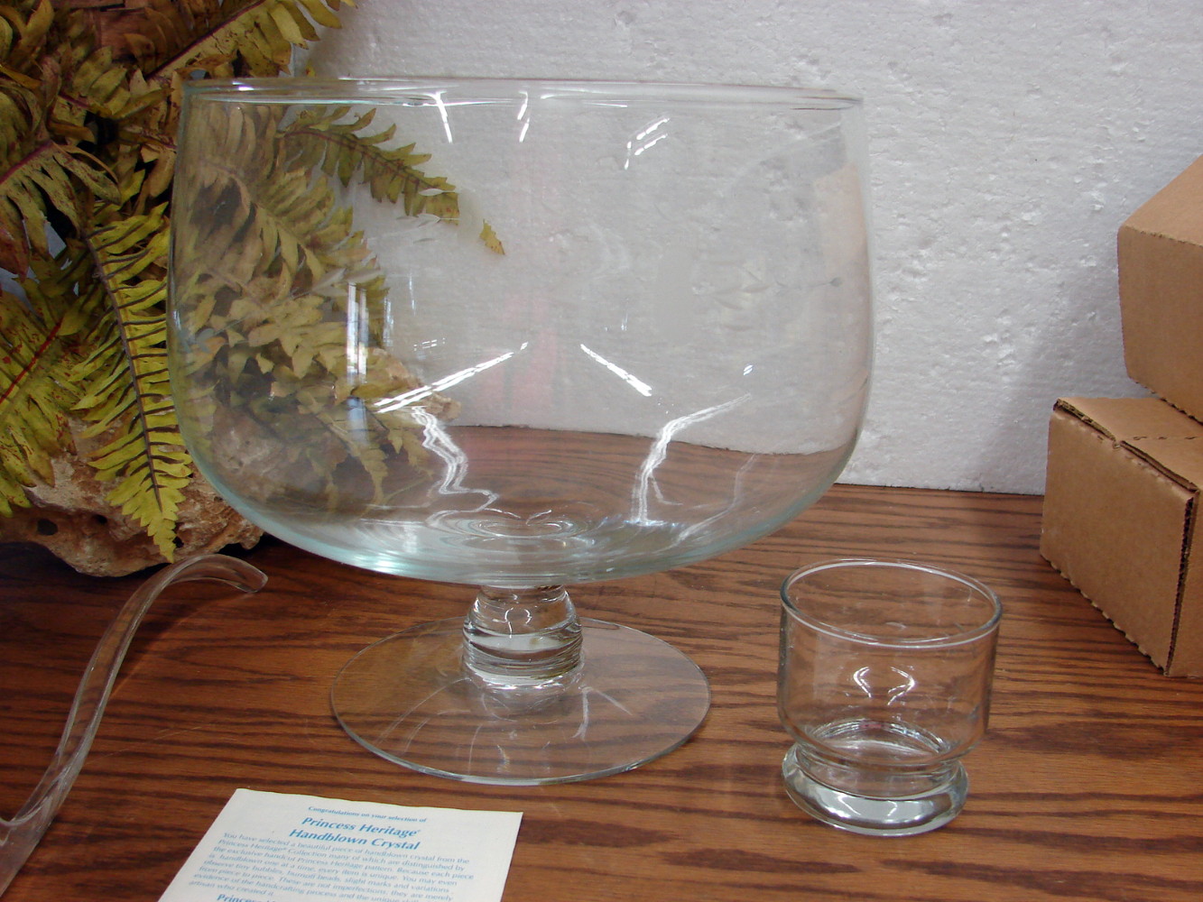 Vintage Princess House #069 Punch Bowl Set 14 pc Etched Lead Crystal in Original Boxes - Image 2
