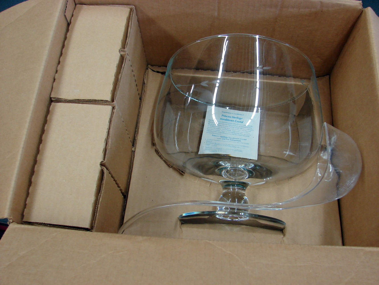 Vintage Princess House #069 Punch Bowl Set 14 pc Etched Lead Crystal in Original Boxes - Image 3