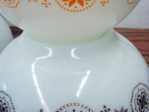 Set/4 Vintage PYREX Town & Country Cross Stitch Cinderella Nesting Mixing Bowls 441 442 443 444
