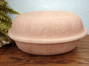 Huge Vintage Romertopf Terra Cotta Clay Roaster Baker 117 by Reco Mexico Greek Design