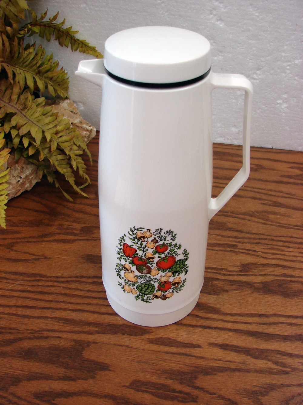 Vintage Thermos Brand Spice Of Life Pattern Hot Cold Pitcher Glass Liner