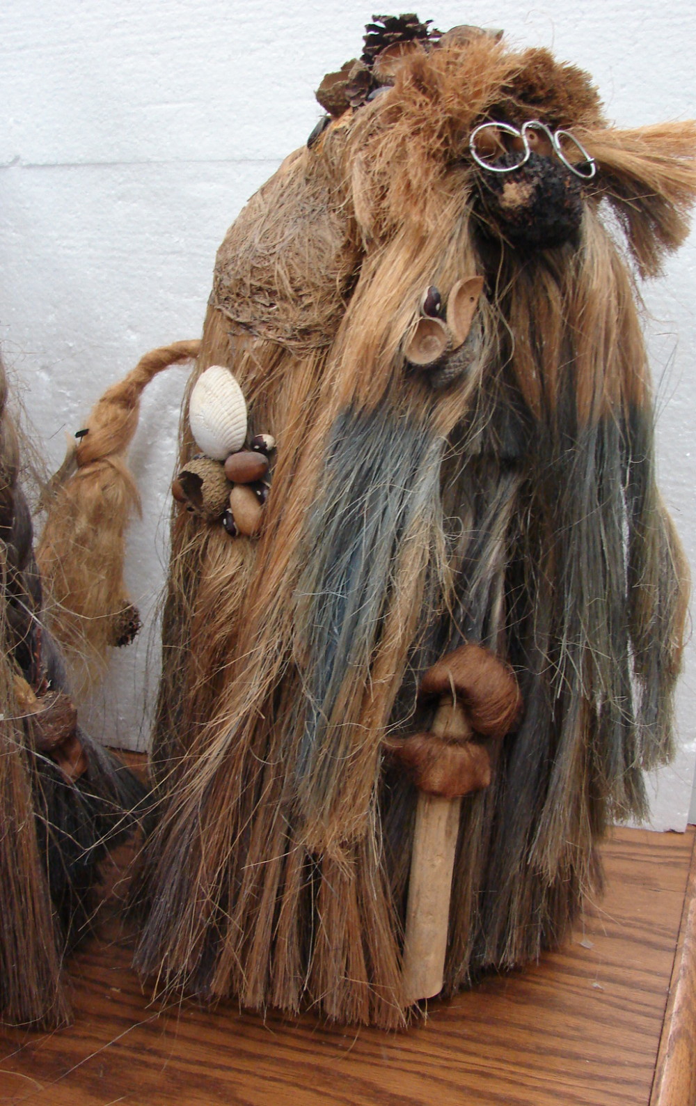 Vintage Ken Arensbak The Original Arensbak 18" Naturals Troll w/ Walking Stick Sea Shells - Image 2