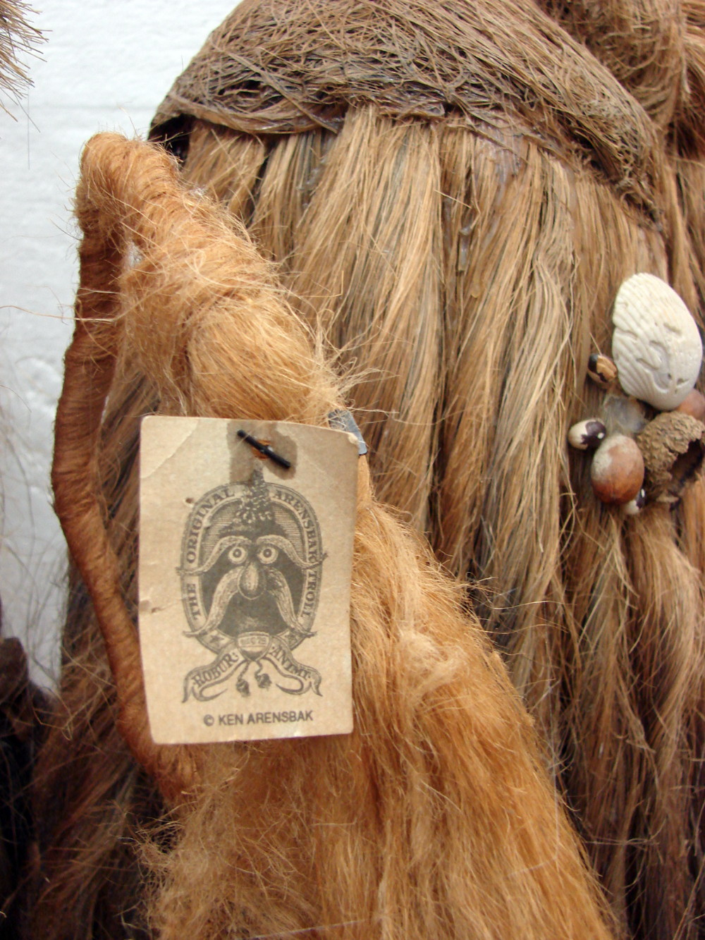 Vintage Ken Arensbak The Original Arensbak 18" Naturals Troll w/ Walking Stick Sea Shells - Image 3