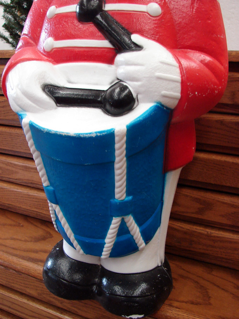 Large Vintage Blow Mold Drummer Boy Toy Soldier w/ Drum Outdoor Decor 34" No Light - Image 3