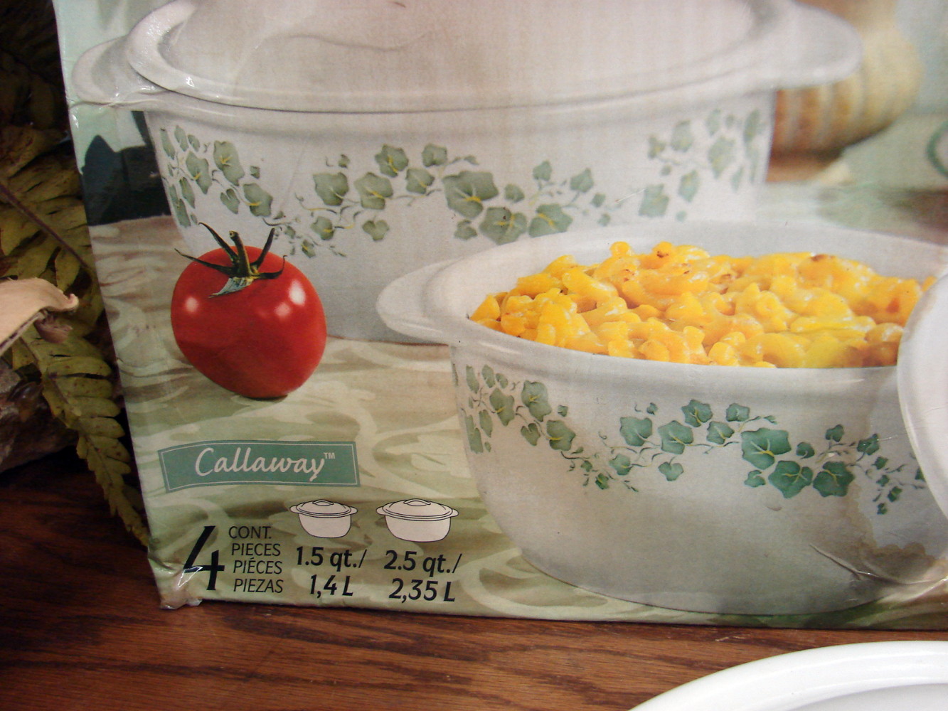Set/2 Brand New Corning Callaway Green Ivy Bake and Serve Round Casserole Bowls w/ Lids - Image 2
