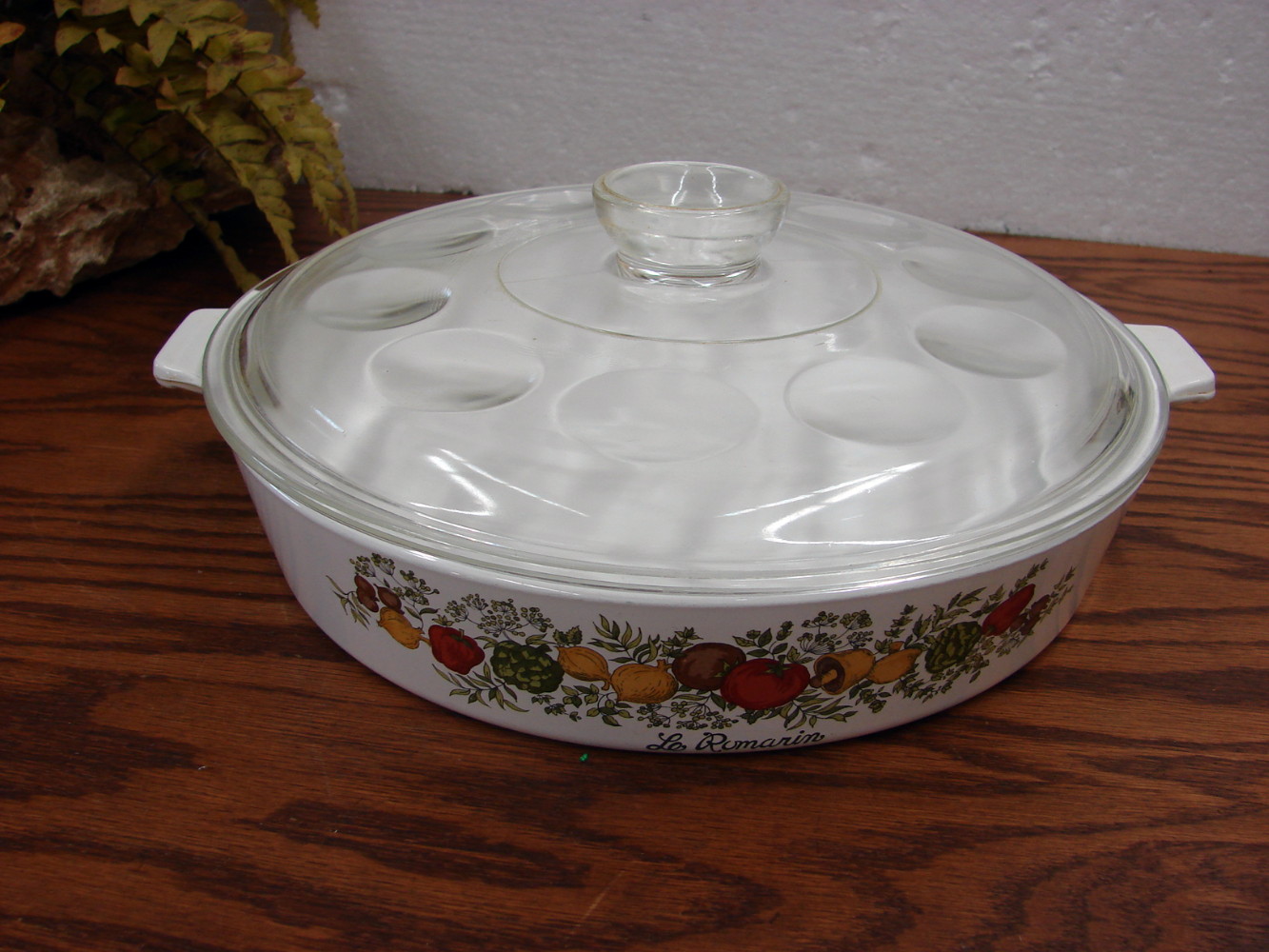 Vintage Corning Ware Spice of Life 2 1/2 Quart B-10 Round Flat Casserole w/ Matching Glass Lid