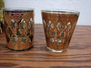 Vintage MCM Culver 22 k Gold Valencia Double Old Fashion Flared and Straight