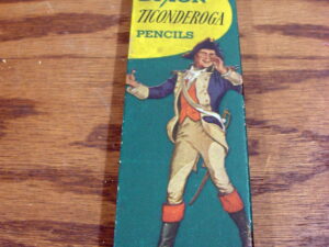 Vintage Dixon Ticonderoga Pencil Box Top Flap Open 3 Unused Pencils