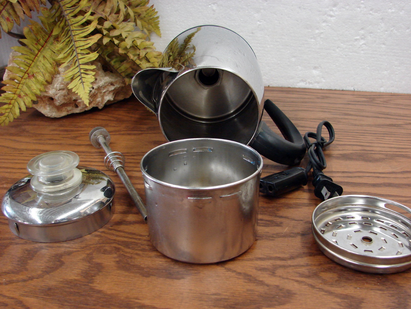 Vintage Early Farberware 8 Cup Stainless Steel Superfast Electric Coffee Percolator Tested #138 - Image 3