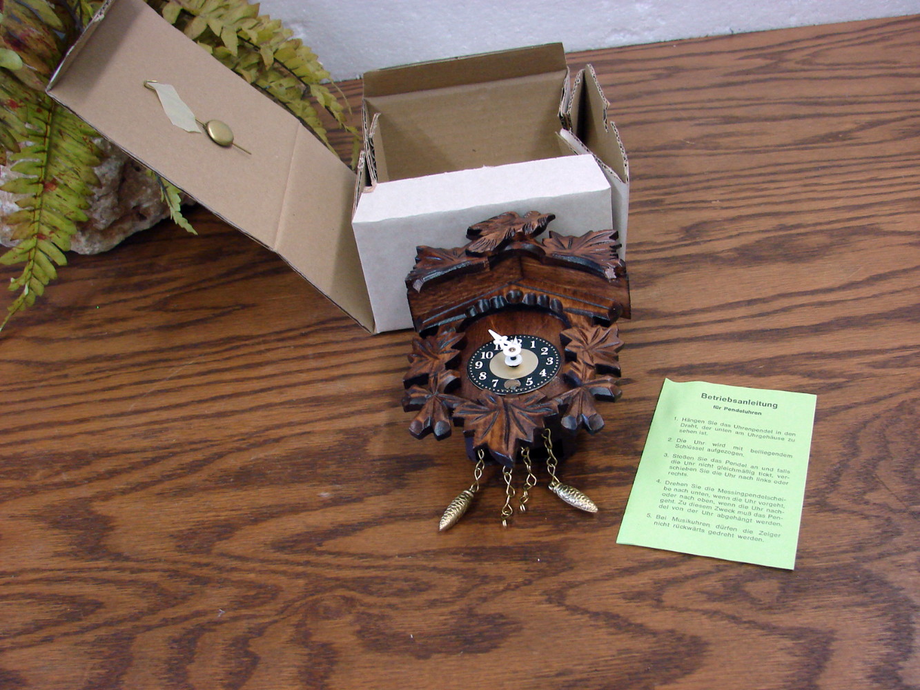 Vintage Miniature German Cuckoo Clock 6" Pendulum - Image 2