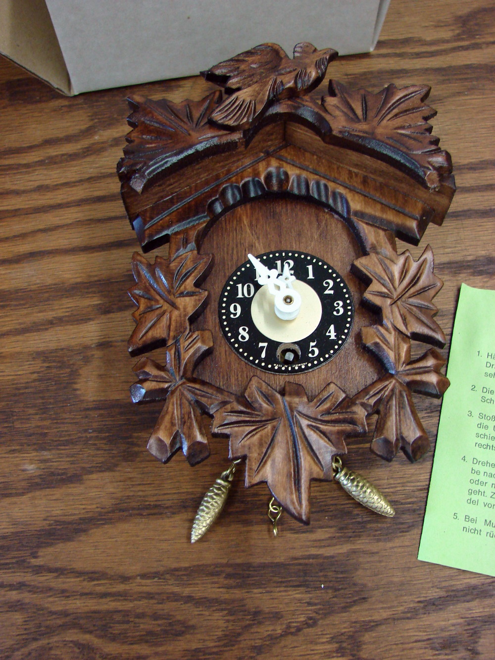 Vintage Miniature German Cuckoo Clock 6" Pendulum