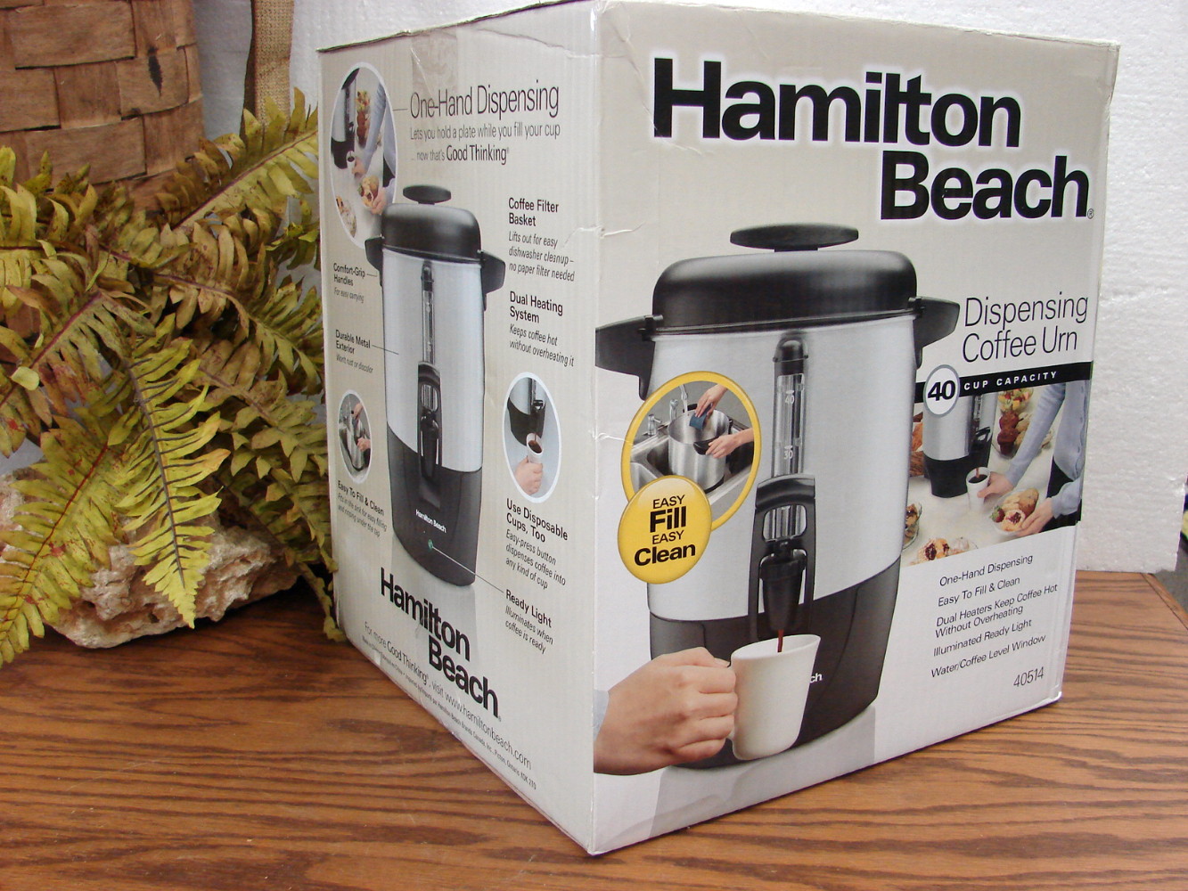Brand New Hamilton Beach Coffee Maker One Hand Dispensing 40 Cup Machine #40514