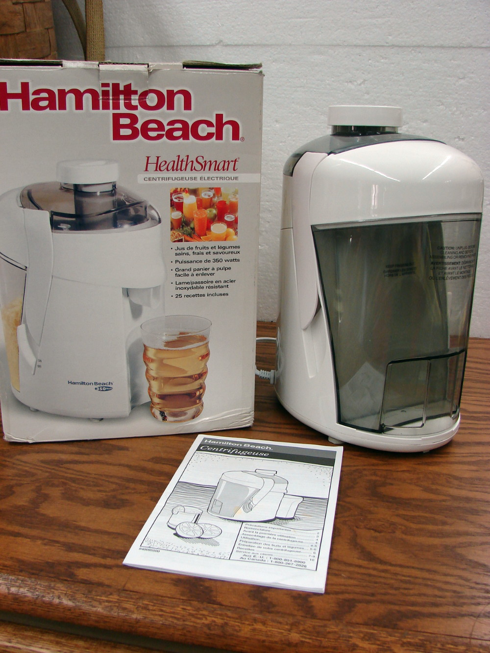 Hamilton Beach Juicer Electric Centrifugal Juice Extractor Like New in Box White #67800
