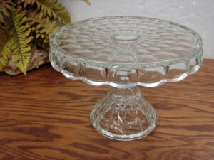 Vintage Indiana Constellation Round Pedestal Cake Plate Stand with Rum Well