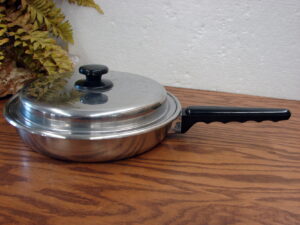 West Bend Lifetime Regal Ware Stainless Steel Skillet w/ Lid 10 1/2"
