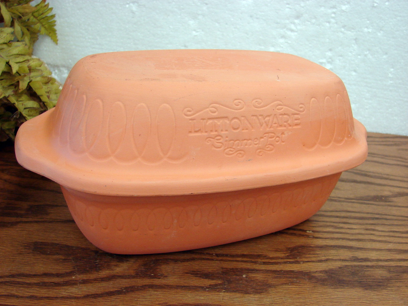 Vintage LittonWare Romertopf Terra Cotta Clay Roaster Baker 850 West Germany 12 x 7"