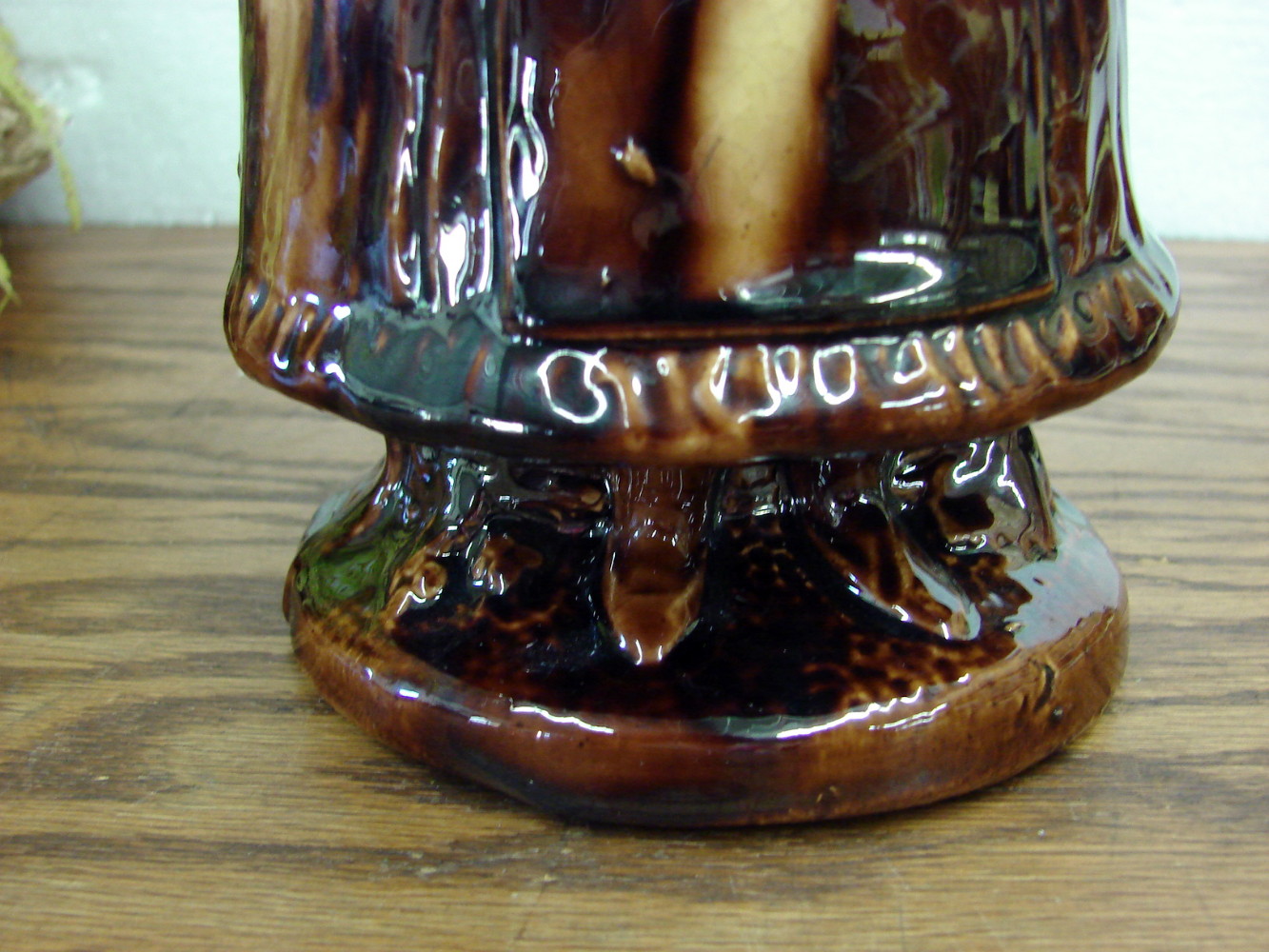 Vintage Yelloware Stoneware Rockingham Bennington Glaze Toby Martha Gunn Pitcher - Image 5
