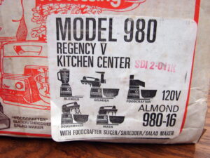 Vintage Oster Regency V #980 Kitchen Center 32 pc Stand Mixer Food Processor Meat Grinder Blender in Box