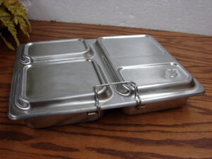 Large PlanetBox Rover 6.9 Cup Bento Lunch Box Silver Stainless Steel 3 Compartment