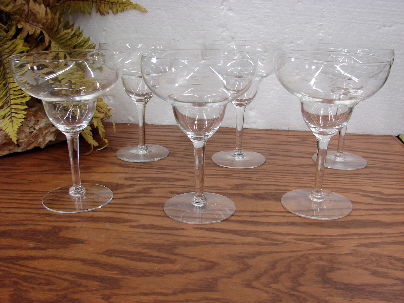 Set/6 Retired Princess House Etched Crystal Glass Heritage Margarita Glasses - Image 2