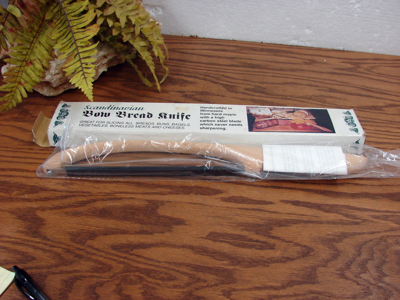 Brand New Scandinavian Maple Wood Fiddle Bow Bread Saw Swedish Cheese Knife 15 1/2"