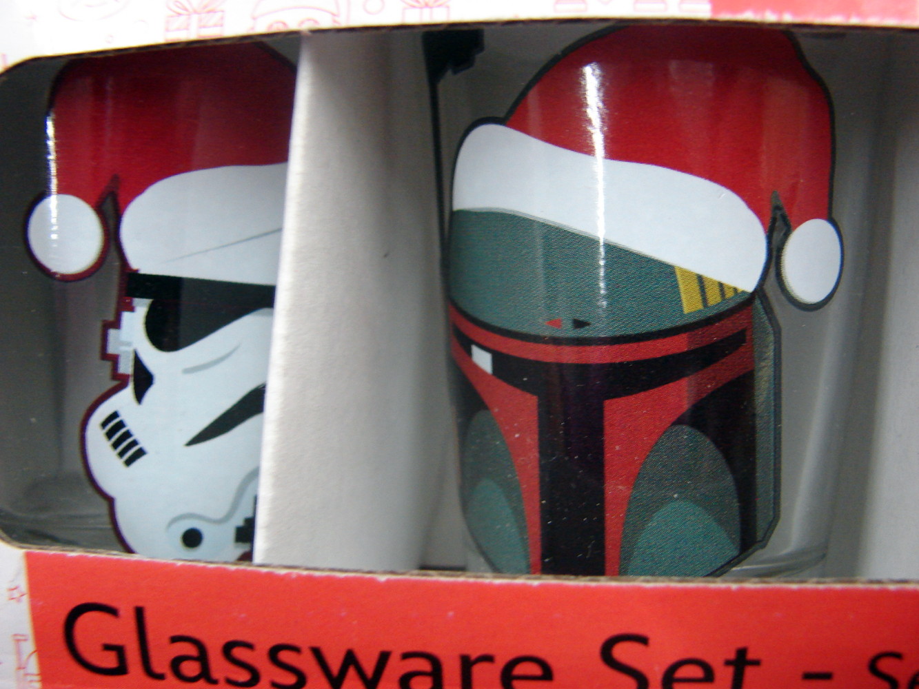 Brand New Set/4 Star Wars Christmas 1.5 oz Shot Character Glasses in Box - Image 2