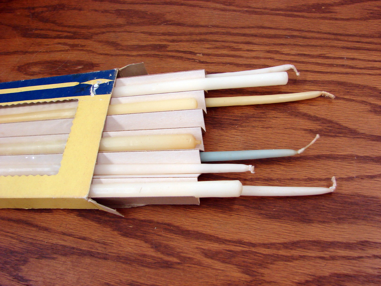 Vintage Emkay Wax Flower Taper Thin Fine Candles in Original Box 15 x 3/8"