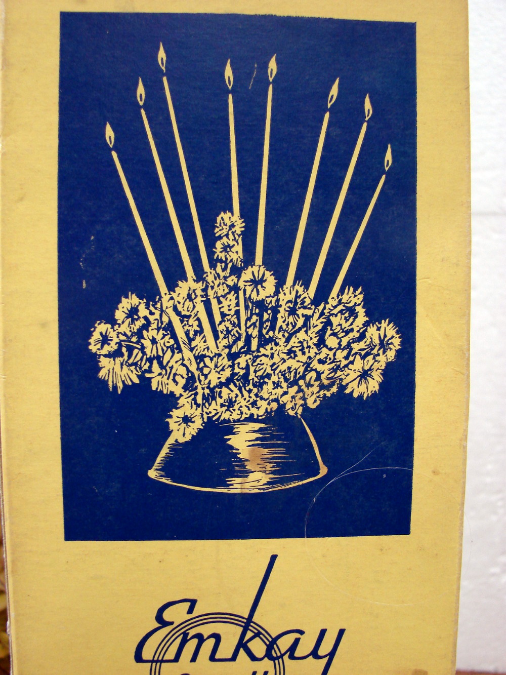 Vintage Emkay Wax Flower Taper Thin Fine Candles in Original Box 15 x 3/8" - Image 3