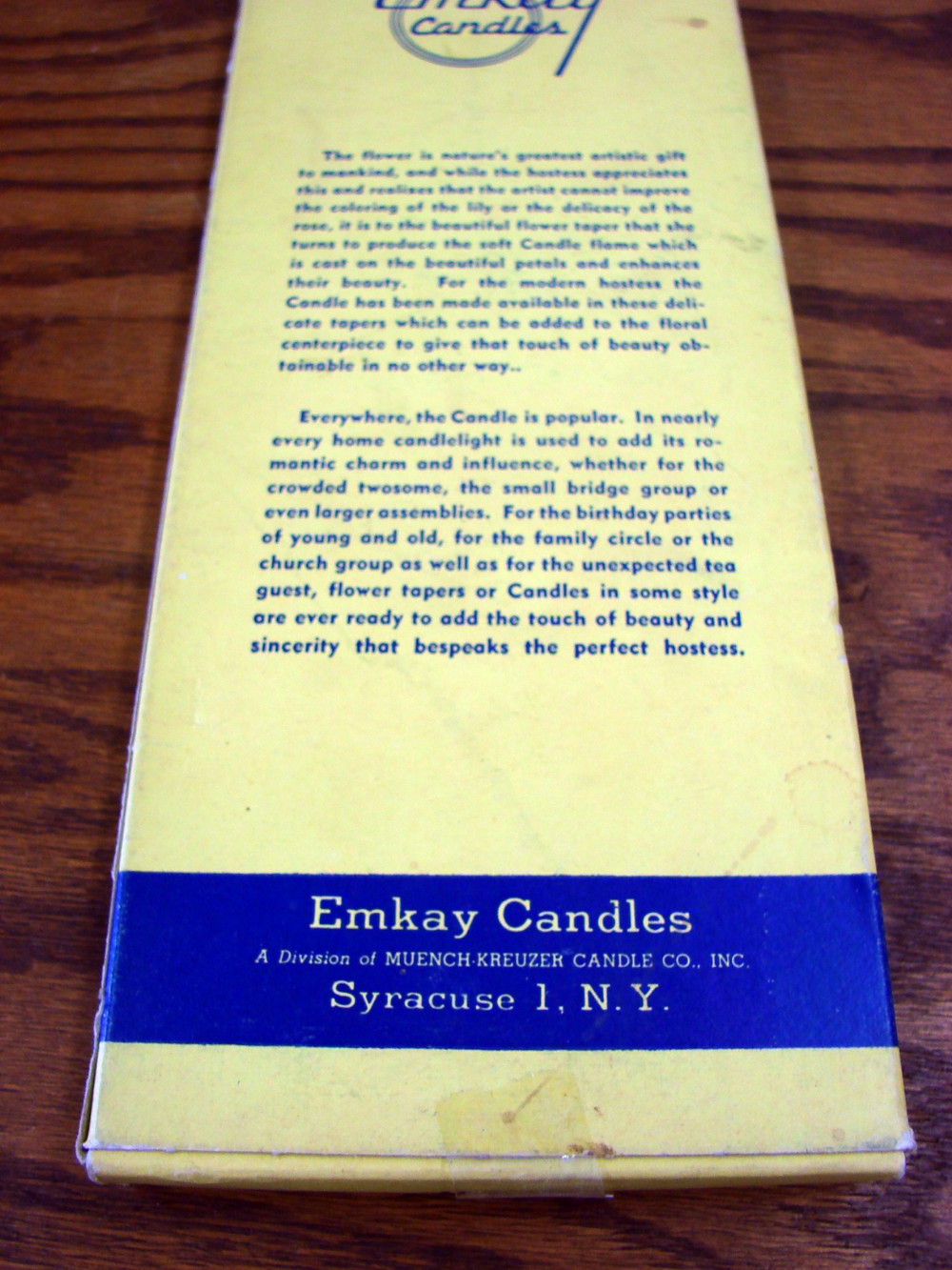Vintage Emkay Wax Flower Taper Thin Fine Candles in Original Box 15 x 3/8" - Image 4