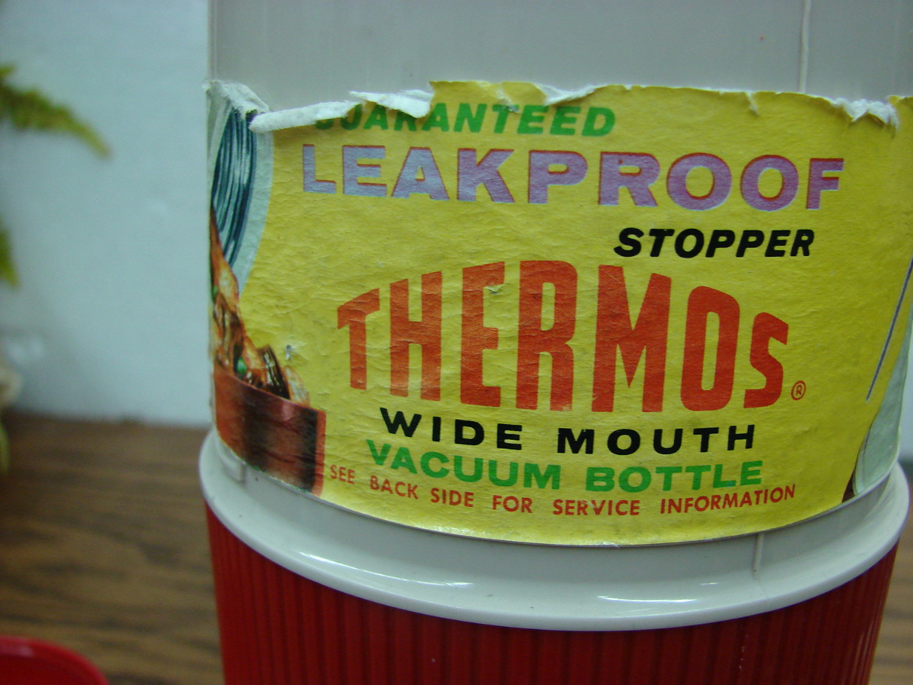 Vintage #6402 Wide Mouth Quart Thermos King Seeley w/ Label Tall Red Glass Liner - Image 4