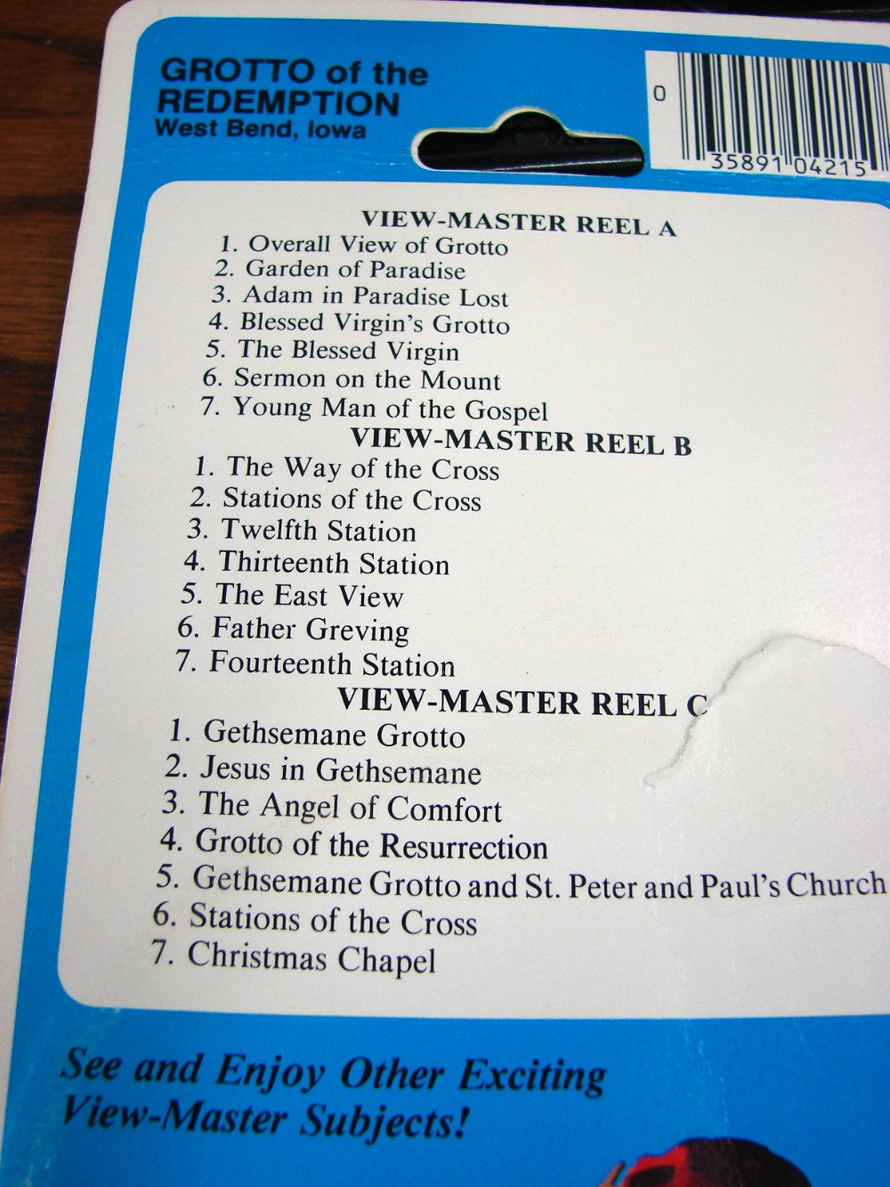 Vintage Sawyer View-Master w/ West Bend IA Grotto of the Redemption 3 Reel Set - Image 4